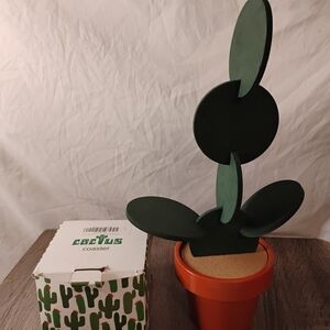 Cactus Coaster Set/w Pot